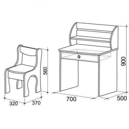 Комплект детской мебели Адмирал К1 Дуб млечный/Голубой_2