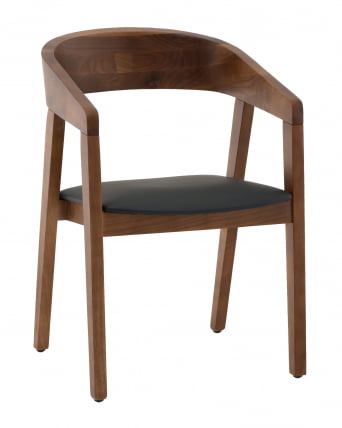 Стул Вудкерри каркас дерево цвет темный орех экокожа черный_0