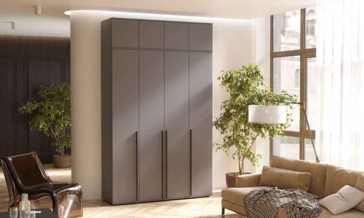 Шкаф Норд 4-х ств. + антресоль Графит_0