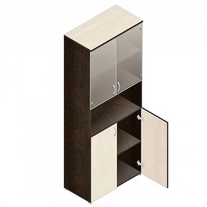 Шкаф для документов с тонированными стеклами Р.Ш-4СТ дуб молочный_0