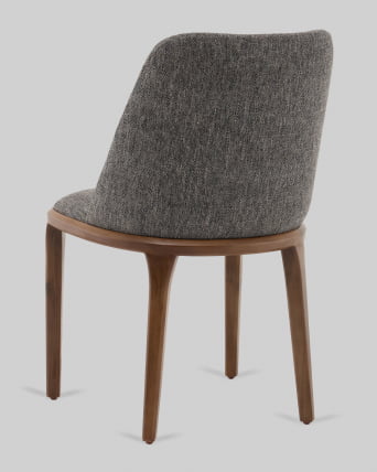 Стул Вудмайкл каркас дерево цвет темный орех рогожка темно-серый_4