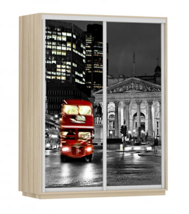 Шкаф-купе двухдверный Экспресс Дуо 1600х2200h Лондон/Ясень шимо светлый_0