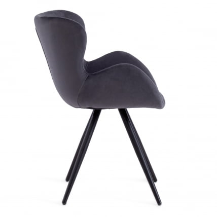 Кресло BOEING ( mod. 9120) металл/вельвет, 42x58x84.5x47см, серый (HLR 21)/черный_1