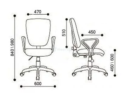 Кресло для персонала Нота САМБА Коричнево-бежевое ткань_2