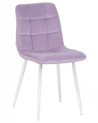 Стул обеденный DOBRIN ALEX белые ножки Фиолетовый велюр V108-49_0