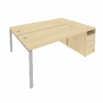 Рабочая станция с опорной тумбой Metal System Б.РС-СТП-2.4 Акация/Серый_0