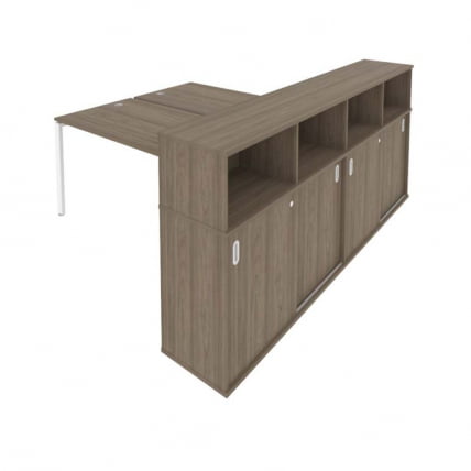 Рабочая станция с опорным шкафом-купе Metal System Б.РС-СШК-4.4 Вяз/Белый_0