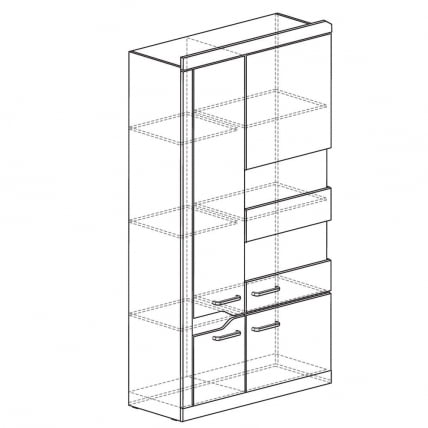 Шкаф многоцелевого назначения Ронда 306 Венге Белый глянец_1