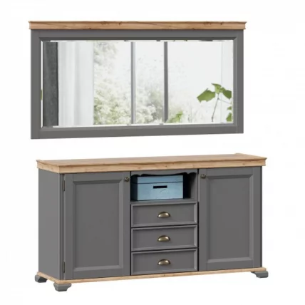 Комод с зеркалом Амели Оникс серый_2