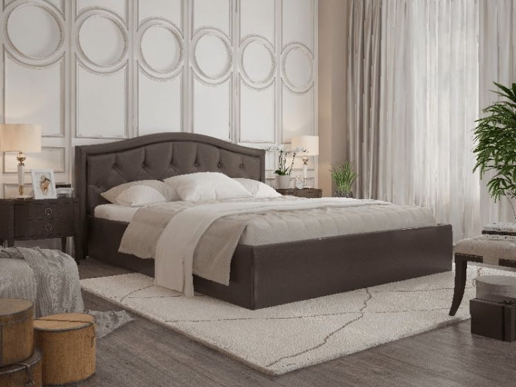 Кровать Стелла, 1400*2000 мм, искусственная кожа Лесмо brow, коричневый_2