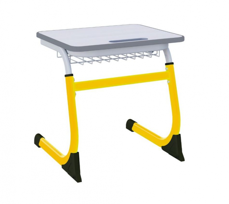 Парта одноместная регулируемая по высоте СМАРТЙ 600х500 (рост 3-5) Желтый/Серый / SMARTY_0