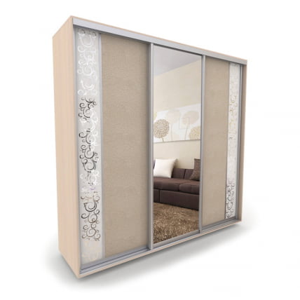 Шкаф-купе 3-х дверный Акцент-Вера КС 1500х600 Дуб молочный_0