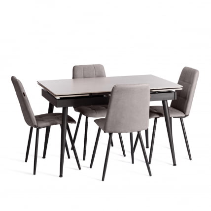 Стул обеденный Asti TREND, велюр, серый/черный, 29, 47х54х86 см_5