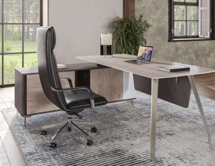 Кабинет руководителя Сирио № 1 Вольфрам Дуб Тоскана Белый / Sirio_5