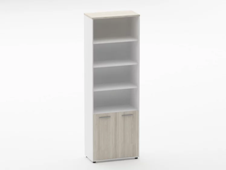 Шкаф 5 широкий верх открытый, низ закрытый Deka 10.23.111 Дуб Сантана светлый/Белый_0