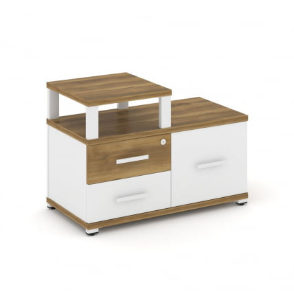 Тумба приставная сервисная с надставкой узкой CONCEPT CN.TSR-002 B/W Сандал Янтарный Белый бриллиант Белый_0