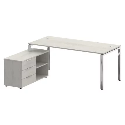 Стол рабочий руководителя с опорной тумбой левый METAL SYSTEM DIRECT БГ.СРТ-5.8 Л Дуб Наварра_0