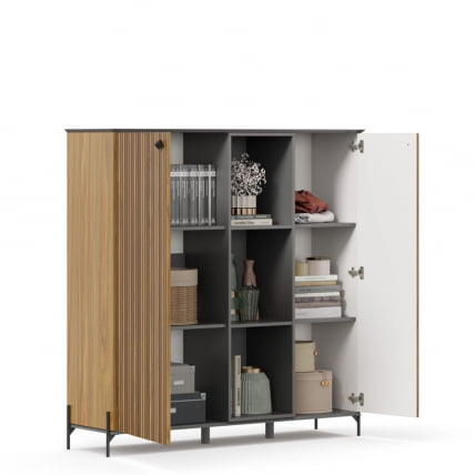 Шкаф Элиот 1400 ЛД 414.060.000 Оникс Серый/Орех фактурный_4