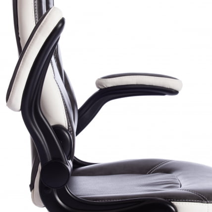 Кресло BAZUKA кож/зам, серый/белый , 2TONE/2TONE перф/36-01_11