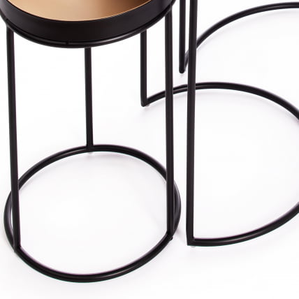 Набор столиков Secret De Maison RUNA ( mod. 11870 ) алюминиевый сплав, 30,5*30,5*48 см, черный/античная медь_10