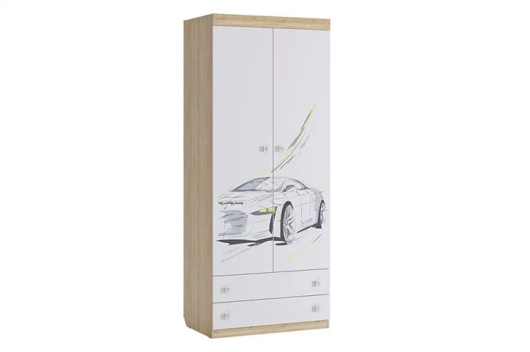 Шкаф комбинированный (с ящ. 2-створчатый) Форсаж MKF-01 Дуб сонома/белый_0