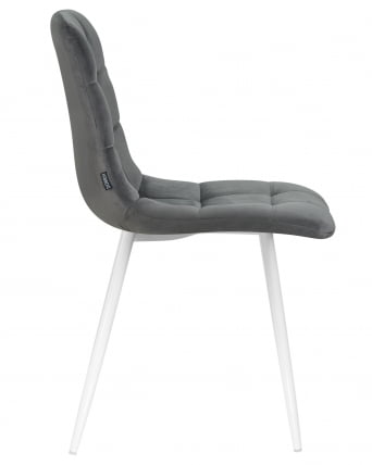 Стул обеденный DOBRIN ALEX белые ножки Темно-серый велюр V108-91_2