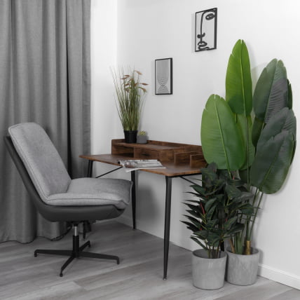 Кресло лаунж Cosmo велюр/букле (HYP)/экокожа, светло-серый/графит_12