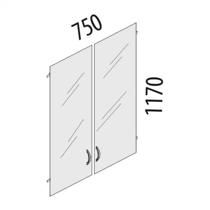 Двери стеклянные 3 секции Альфа 63.38_1