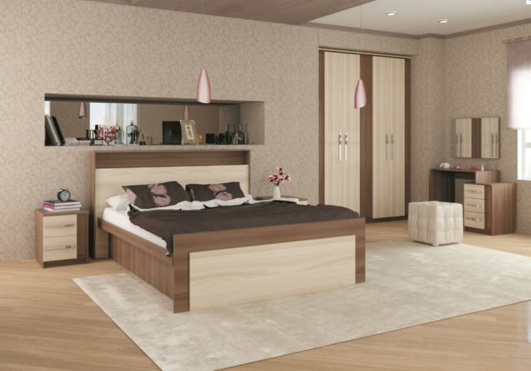 Кровать без подъемного механизма Морфей SN01.10A Ясень Шимо темный/Ясень Шимо светлый_0