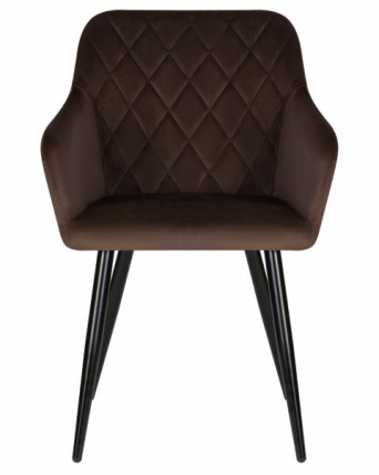 Стул обеденный ДОБРИН РОБЕРТ (черные матовые ножки, велюр В108-76 Горький шоколад) 2 шт / DOBRIN ROBERT V108-76_6