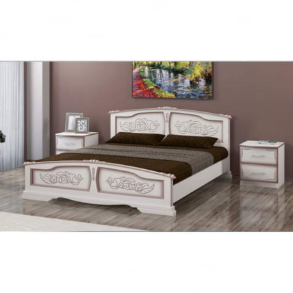 Кровать из массива Елена 200х160 Дуб молочный_0