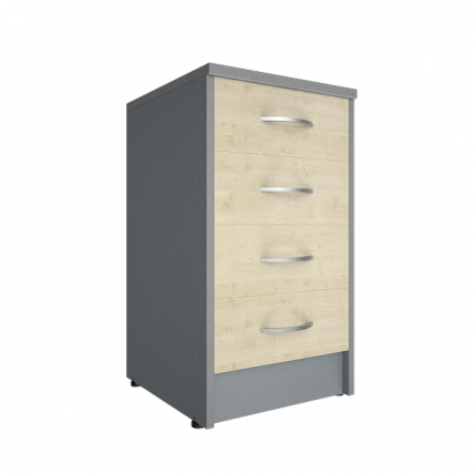 Тумба приставная (с замком) Riva А.ТП-4F-S Клен/Металлик_0