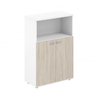 Шкаф двухдверный средний с нишей Sigma SG.846.WH.OL Белый Дуб светлый_0