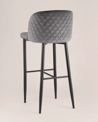 Стул барный Оскар велюр Серый_3