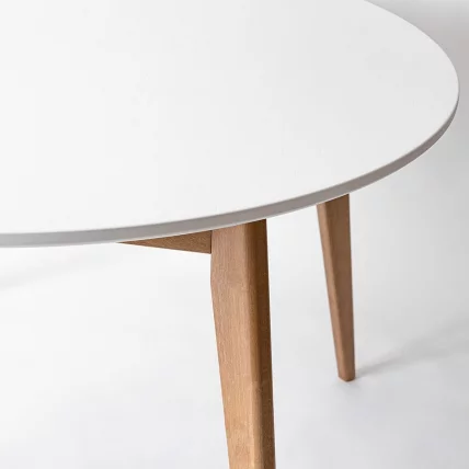 Стол обеденный Орион 100x100 Морилка Дуб натуральный Эмаль белая_1