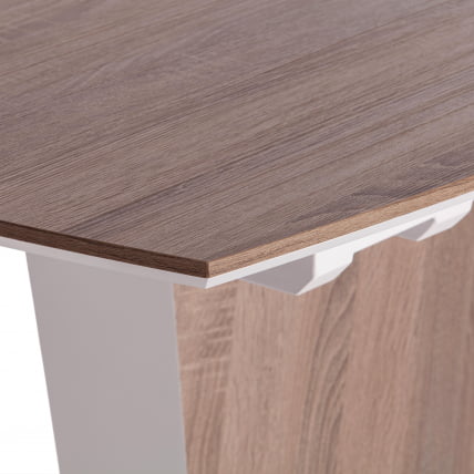 Стол FANCY МДФ HPL, 120-160х85х75 см, Дуб трюфель/Белый_9