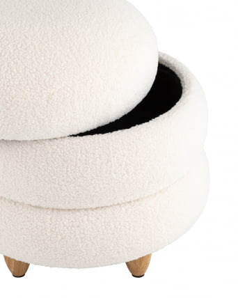 Пуф с ящиком Винни L Тедди белый_2