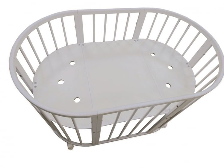 Кровать-трансформер с двумя матрасами и маятником Merry Happy Mini матовая Слоновая кость (3 в 1)_8