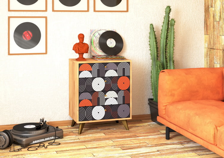 Комод Фьюжн КМ-001 дуб крафт золотой/TROPICAL_2