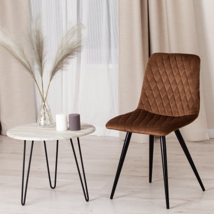 Стул CHILLY X (mod. 7096-1) ткань/металл, 45x53х88 см, высота до сиденья 50 см, коричневый barkhat 12/черный_9