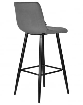 Стул барный DOBRIN NICOLE (черные матовые ножки, темно-серый велюр (108-91))_3