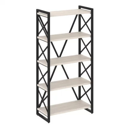 Стеллаж на регулируемых опорах - 5 полок LOFT VR.L-MST.O-5.8 Металл черный Денвер светлый_0