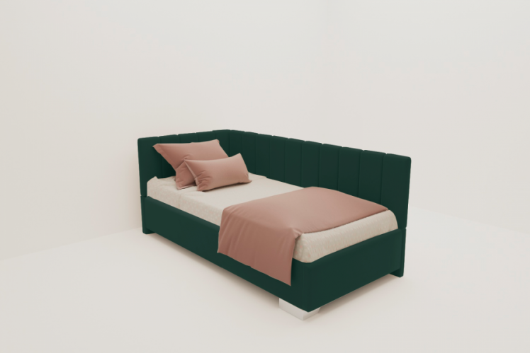 ДЕТСКАЯ МЯГКАЯ ИНТЕРЬЕРНАЯ КРОВАТЬ ТЕРРА С ОРТОПЕДИЧЕСКИМ ОСНОВАНИЕМ (BERHOUSE) Цвет фасада: Зеленый; Материал фасада: Металл/Велюр; Спальное место: 1200х1900_0