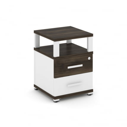 Тумба приставная с 2-мя ящиками и надставкой CONCEPT CN.TUP-002 B/W Дуб Мали Белый бриллиант Белый_0