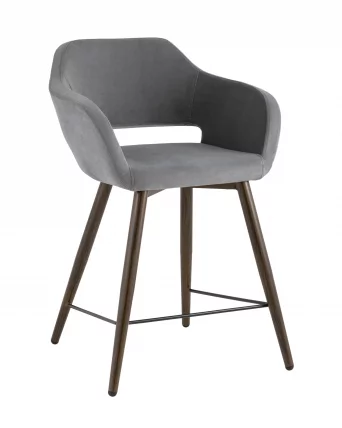 Стул полубарный Саймон ПЛ велюр Темно-серый_0
