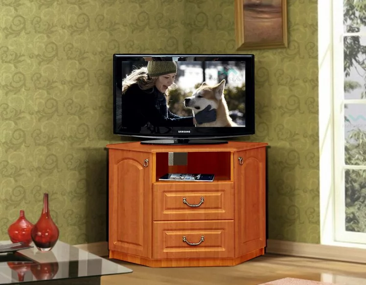 Тумба под ТВА угловая Гармония-4 (Ольха темная)_0