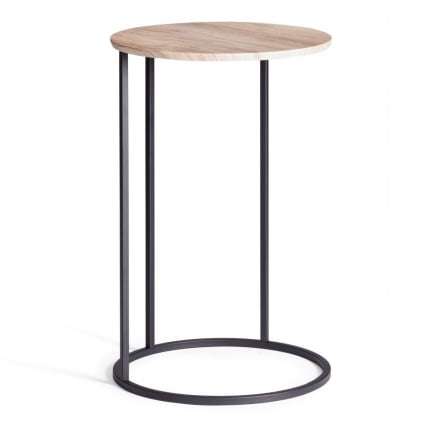 Журнальный стол Mone МДФ/металл, 45х45х70,5 см, дуб беленый/черный_0