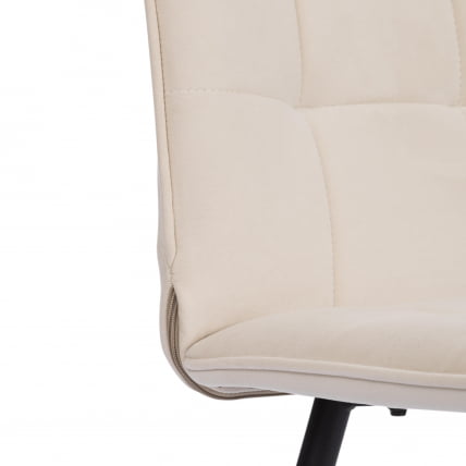 Стул обеденный Bari флок , 46х55х89, молочный/черный, 4_7