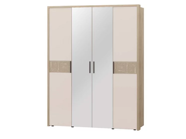 Шкаф четырехдверный с зеркалом Кашемир 900.14 Дуб Кронберг/Кашемир_0