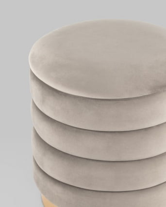 Пуф Франсис с ящиком велюр Серо-бежевый_2